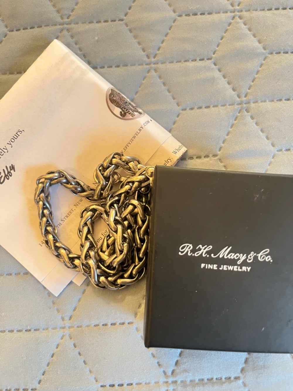 Effy .925 Heavy Sterling Silver Chain Necklace in Aged Silver Tone. Very heavy!